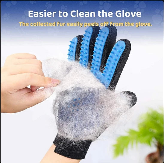 Pet Grooming Glove - Brush and Clean Shed Fur Quickly and Easily, Left or Right Hand!