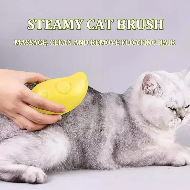 Pet Steam Brush - Grooming/Shedding/Massage Tool 3 in 1