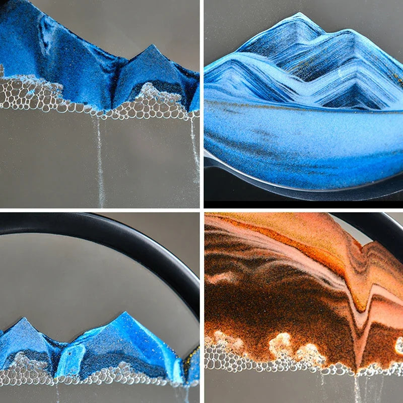 Moving Sand Art Sculpture - Unique Mountain and Landscapes with Every Spin!