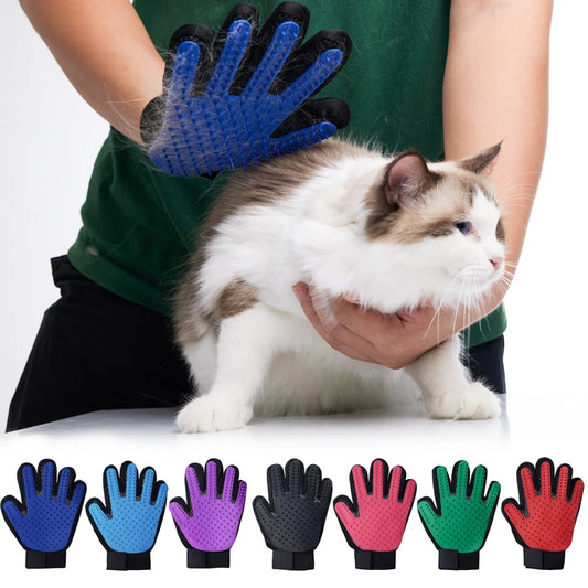 Pet Grooming Glove - Brush and Clean Shed Fur Quickly and Easily, Left or Right Hand!