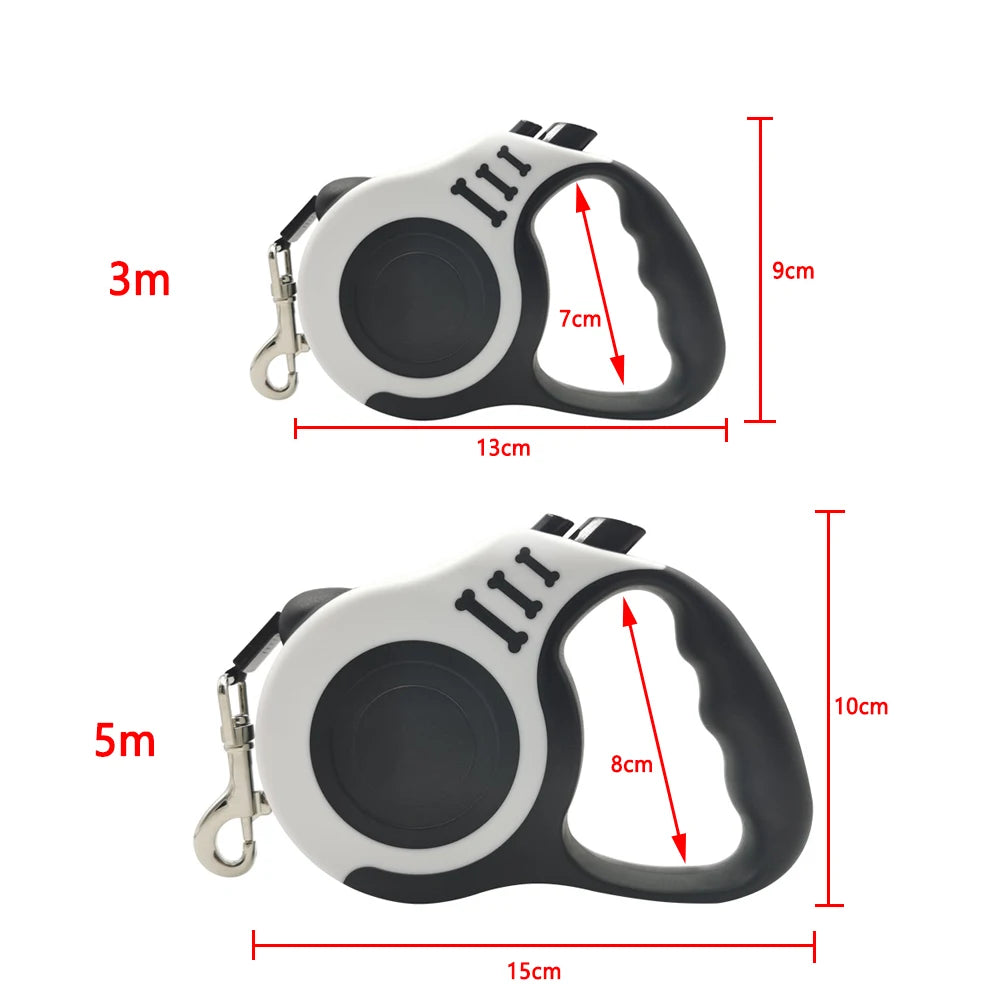 Retractable Dog/Cat Leash, Made with Nylon, 3 or 5 meters - For Any Size Dog!