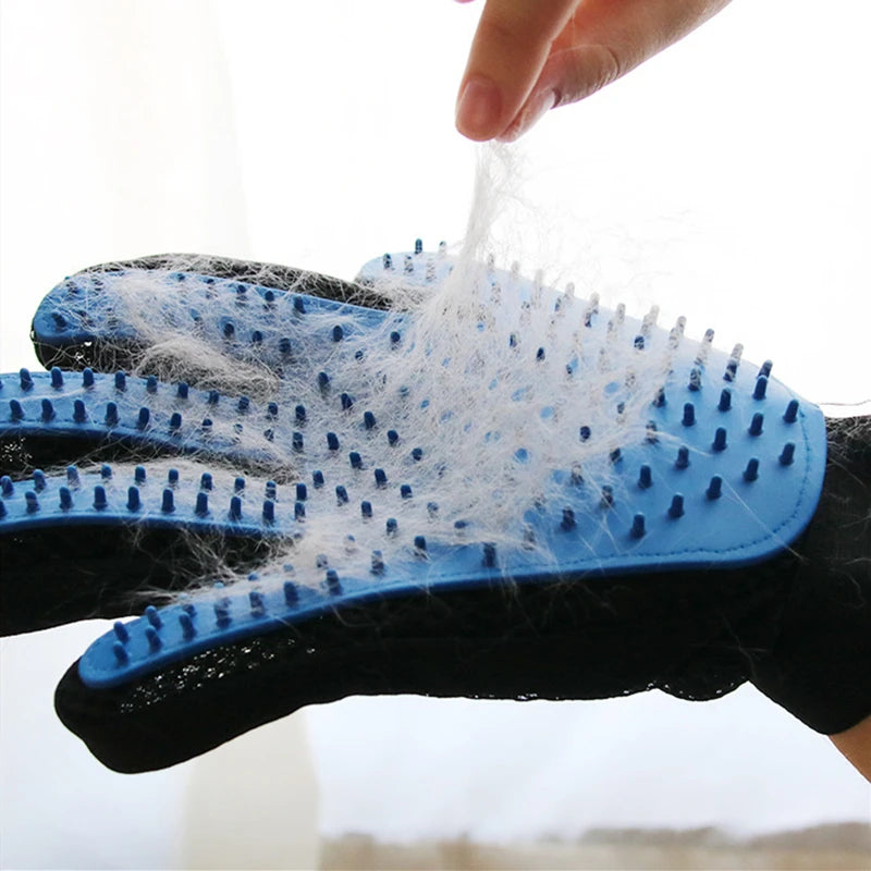 Pet Grooming Glove - Brush and Clean Shed Fur Quickly and Easily, Left or Right Hand!