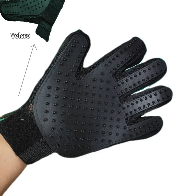 Pet Grooming Glove - Brush and Clean Shed Fur Quickly and Easily, Left or Right Hand!