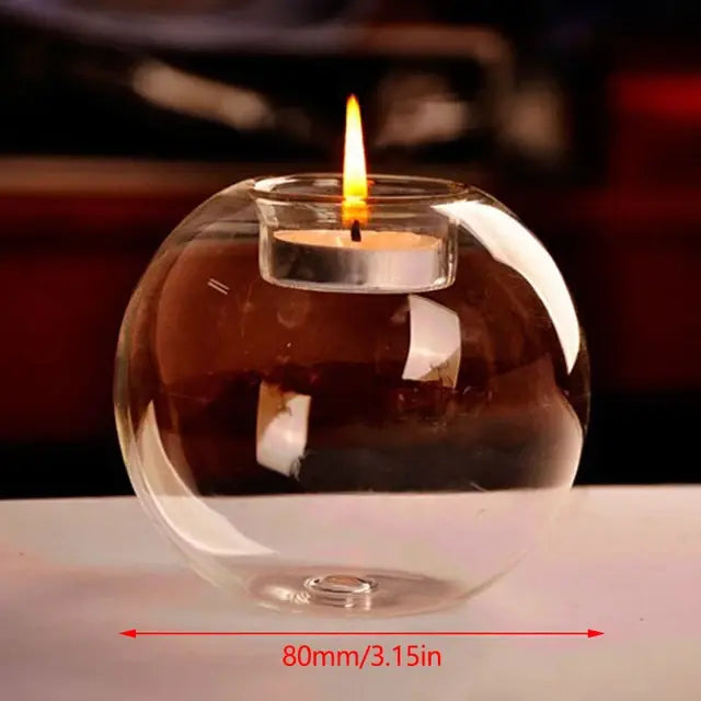 Transparent Glass Candle Holder